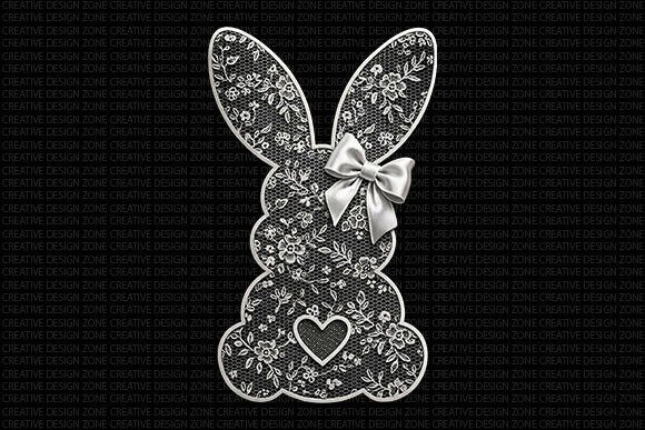 Download Lace Bunny Silhouette PNG - Premium Resources