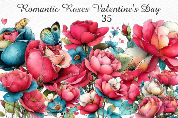 Download Romantic Roses Valentine's Day Clipart - Valentine's day clipart Collection