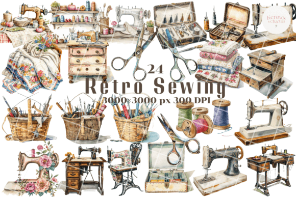 Download Vintage Sewing Clipart, Retro Sewing - Sewing Collection