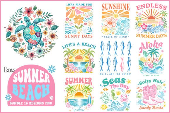 Download Summer Beach Flowers Bundle Sublimation - Bundle sublimation Collection