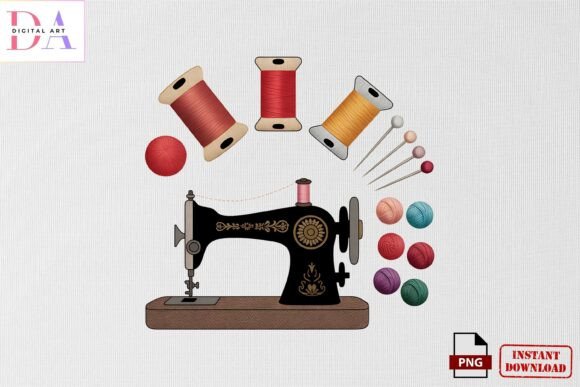 Download Vintage Sewing Machine Embroidery PNG - Sewing Collection