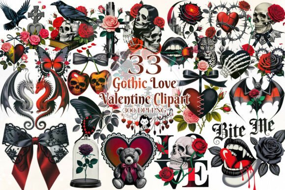 Download Gothic Love Valentine's Day Clipart - Valentine's day clipart Collection