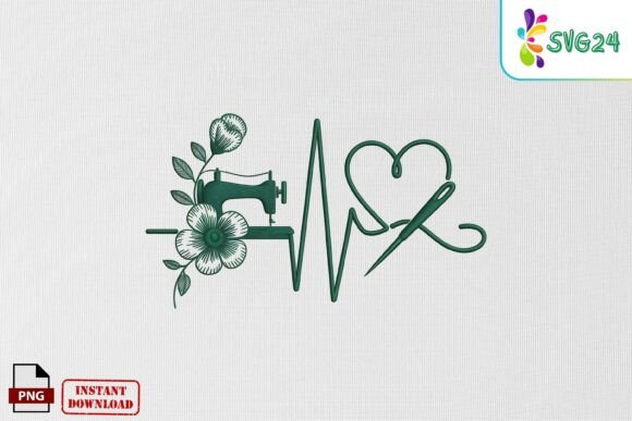 Download Sewing Heartbeat Machine Embroidery PNG - Sewing Collection