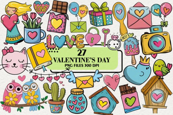 Download Kawaii Romantic Valentine's Day Clipart - Valentine's day clipart Collection