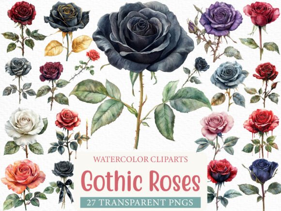 Download Gothic Roses Clipart Bundle - Premium Bundle